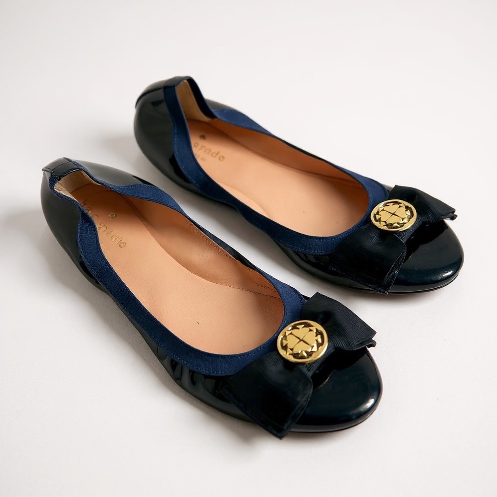 Kate Spade Patent Leather Bow Ballet Flats
